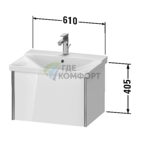 Раковина Duravit P3 Comforts под мебель, 650x500 мм, белая (2332650000) - фото 4