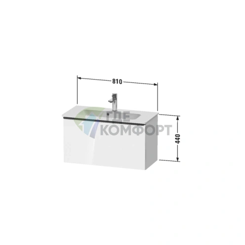 Тумбочка подвесная Duravit D-Neo Compact 440x372x810, 1 ящик, Black Oak (DE426901616) - фото 2