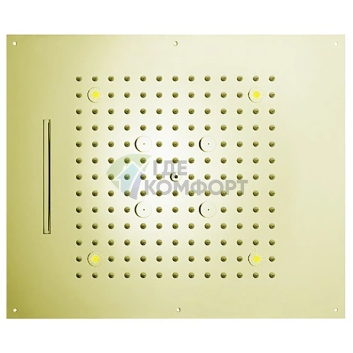 Верхний душ BOSSINI DREAM/3 с LED-подсветкой и хромотерапией, 570×470 мм, 3 режима, сатинированное золото (H38935.043) - фото 1