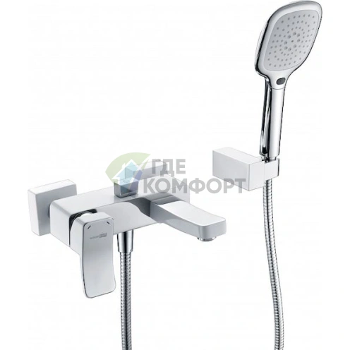 Смеситель для ванны с душем Wasserkraft Aller 1061WHITE - фото 1