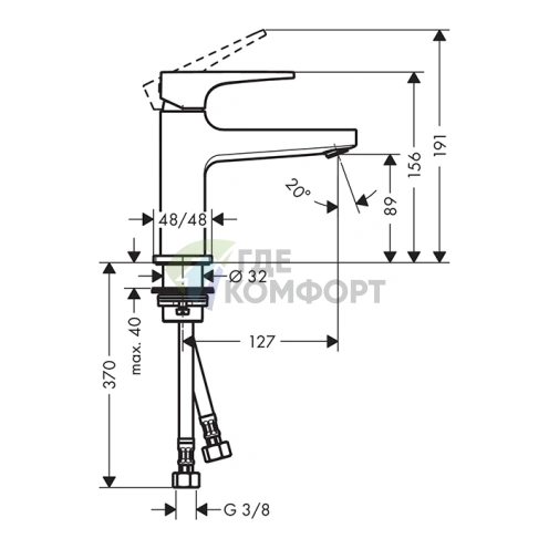 Смеситель для раковины Hansgrohe Metropol 100 золото с донным клапаном (32500990) - фото 2
