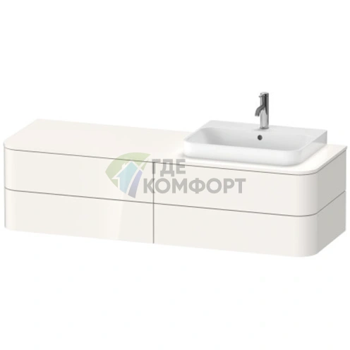 Подвесная тумба Duravit Happy D.2 Plus, 408x1600x550 мм, 4 ящика, цвет Stone Grey Satin Matt (HP4973L9292) - фото 1