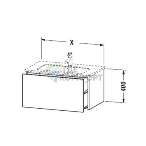 Стильная база под раковину Duravit XSquare с выдвижным ящиком (XS407304040) - фото 2