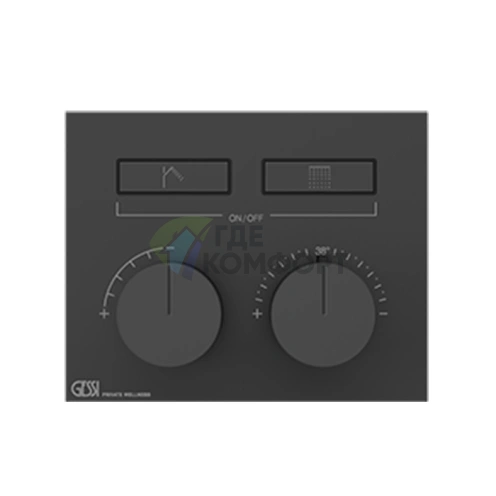 Термостат для душа Gessi Hi-Fi Black Metal: подключение 2 источников одновременно (63004#707) - фото 1