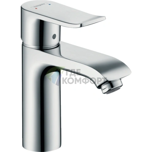 Смеситель для раковины Hansgrohe Metris однорычажный, хром, компактный излив 116 мм (31084000) - фото 1