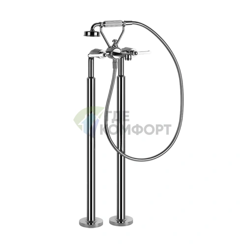 Напольный смеситель для ванны GESSI VENTI20 с ручным душем, хром (65128#031) - фото 1