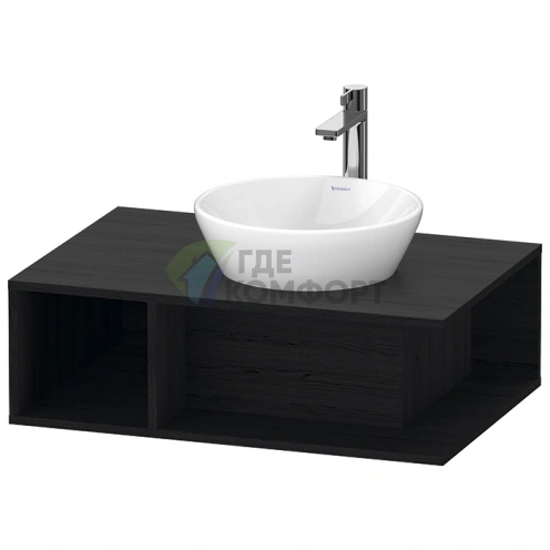 Тумбочка подвесная Duravit D-Neo Compact, 260x800x550 мм, с открытым отделением слева, цвет Black Oak (DE495801616) - фото 1