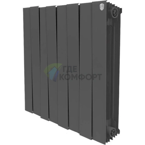 Радиатор биметаллический Royal Thermo Piano Forte 500 noir sable 8 секций-черный - фото 1
