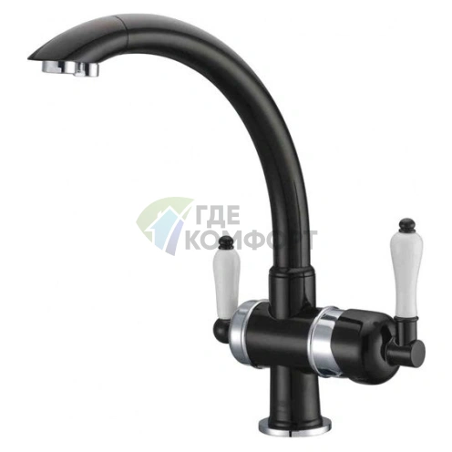 Смеситель для кухни Zorg ZR 327 YF Chrome Black: Стиль и функциональность - фото 1