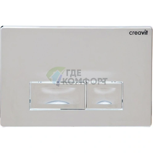 Элегантная кнопка смыва Creavit Ore GP3004.00 в глянцевом хроме - фото 1