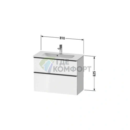 Подвесная тумбочка Duravit D-Neo Compact 810x372x625 мм, 1 ящик, Black Oak (DE436901616) - фото 2
