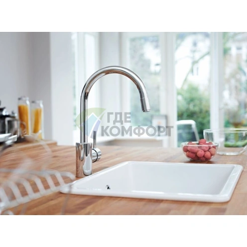Смеситель для кухни Grohe Concetto: высокий излив из нержавеющей стали - фото 3