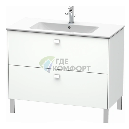 Тумба напольная под раковину Duravit Brioso 1020x479x683 мм с двумя выдвижными ящиками, белый матовый (233610) (BR440301018) - фото 1