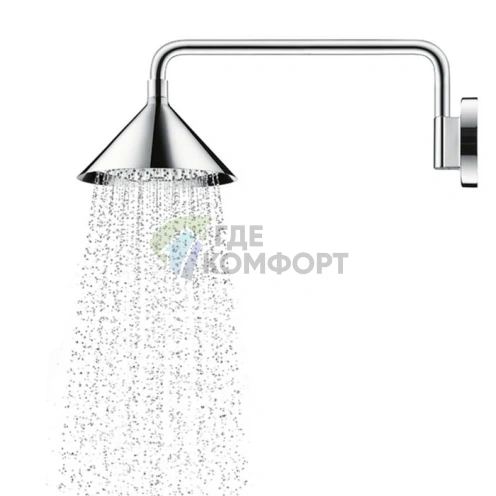 Верхний душ AX ShowerCollection с 2 форсунками, держателем, настенным монтажом и дизайном Front (хром, 240/279 мм) (26021000) - фото 1