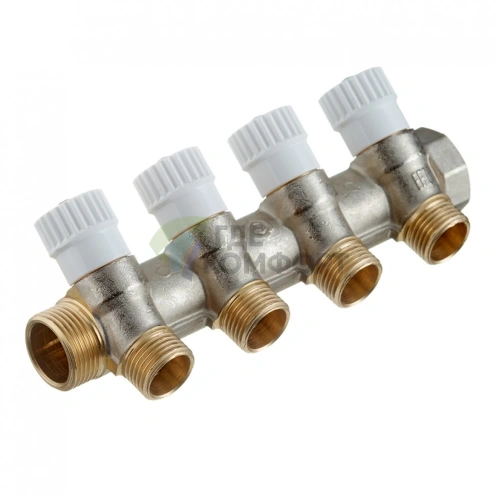 Коллектор Stout (SMB 6851 341204) 3/4 ВР(г) х 4 выхода 1/2 НР(ш) х 3/4 НР(ш) регулируeмый - фото 4