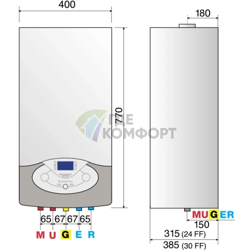 Газовый настенный двухконтурный котел Ariston Clas Premium EVO 24 - фото 6