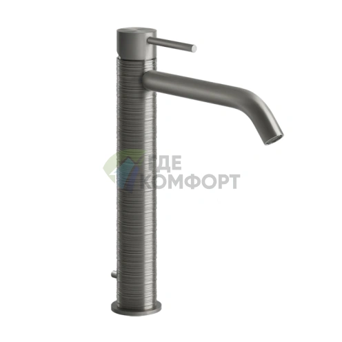 Смеситель для раковины GESSI высокий на 1 отверстие с донным клапаном — матовый хром (54303#239) - фото 1