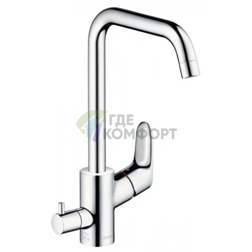 Смеситель для кухни Hansgrohe Focus с поворотным изливом и запорным вентилем (31823000) - фото 1