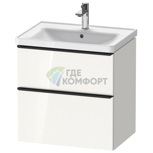 Подвесная тумба Duravit D-Neo 634x452x625 мм с 2 ящиками, белая высокоглянцевая, для раковины 236765 (DE435402222) - фото 1
