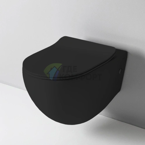 Унитаз подвесной Artceram FILE 2.0 безободковый компактный 36x52 см, матовый черный (FLV004 17 30) - фото 1