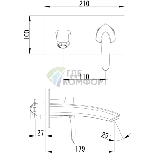 Встраиваемый смеситель для раковины Lemark Mars LM3526C - фото 4