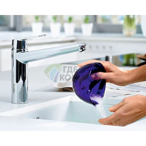 Смеситель Grohe Eurodisc Cosmopolitan 33312002 для кухни: однорычажный с керамическим картриджем - фото 4
