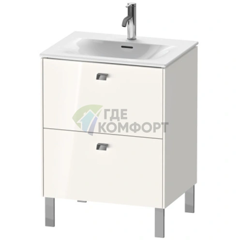 Тумба напольная Duravit Brioso под раковину с двумя ящиками 685x620x479 мм, цвет White High Gloss (BR451002222) - фото 1