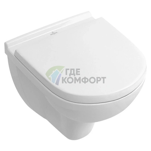 Подвесной унитаз Villeroy & Boch O Novo 5688 H1 01 alpin с микролифтом - фото 1