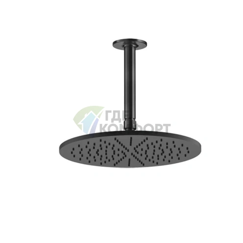 GESSI INCISO Шарнирная потолочная душевая головка, цвет Black XL, вылет 300 мм, длина под заказ (105-1855 мм) (58250#299) - фото 1