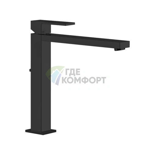 Смеситель для раковины Gessi Rettangolo с донным клапаном и высоким изливом в черном цвете (11923#299) - фото 1