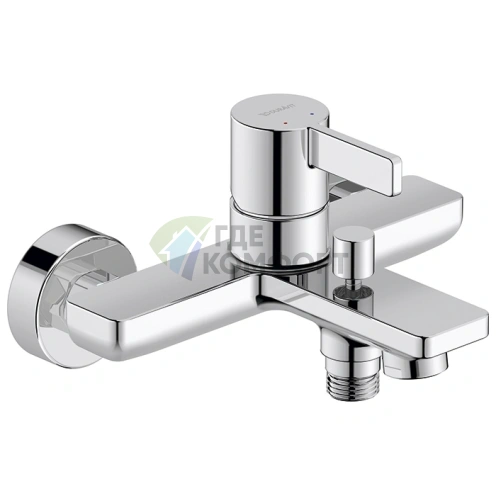 Смеситель для ванны Duravit D-Neo настенный с автоматическим переключением, хром (DE5230000010) - фото 1