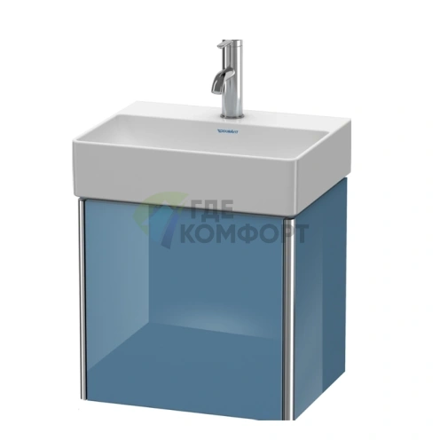 База под раковину Duravit XSquare 434х340х397 мм, левая дверца, цвет Голубой камень глянцевый (XS4060L4747) - фото 1