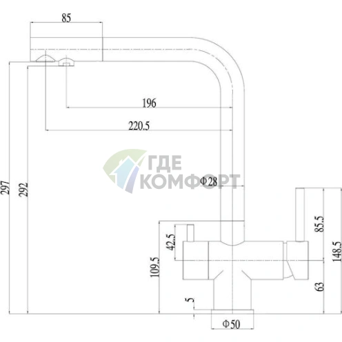 Кухонный смеситель Zorg Inox SZR-7039 с выдвижной лейкой - фото 2