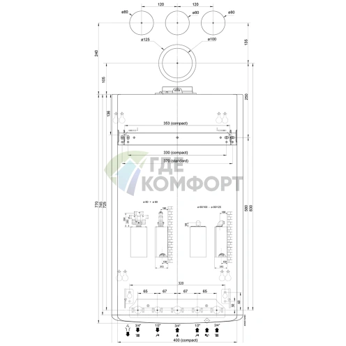 Газовый настенный двухконтурный котел Ariston Cares X 15 FF NG - фото 5