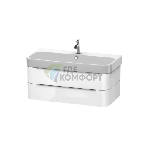 Подвесная тумба Duravit Happy D.2 975х480х380 мм с 2 ящиками, цвет белый глянцевый (H2636602222) - фото 1