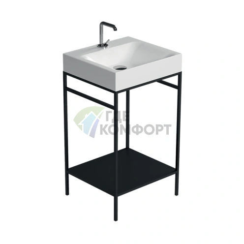 Раковина KERASAN Cento 50x45 см подвесная накладная белая без отверстия под сметитель (353001*0) - фото 1