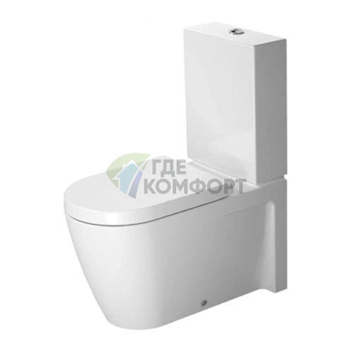 Бачок для унитаза Duravit моноблок 6 л с двойным смывом, хром, левое подключение, белый (933000005) - фото 1