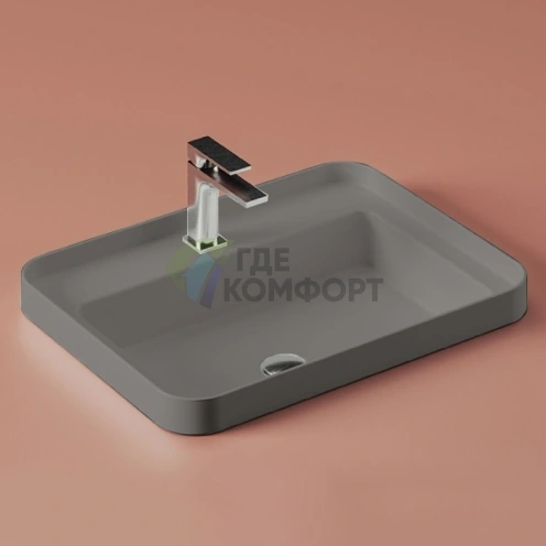 Раковина Artceram Fuori Scala 60х45 см, встраиваемая, цвет grigio oliva (TFL034 15 00 grigio oliva *1) - фото 1