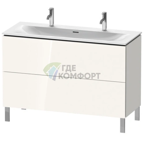 Тумба напольная под раковину Duravit L-Cube 234412, 704x1220x481 мм, 2 ящика, цвет White High Gloss (LC659902222) - фото 1