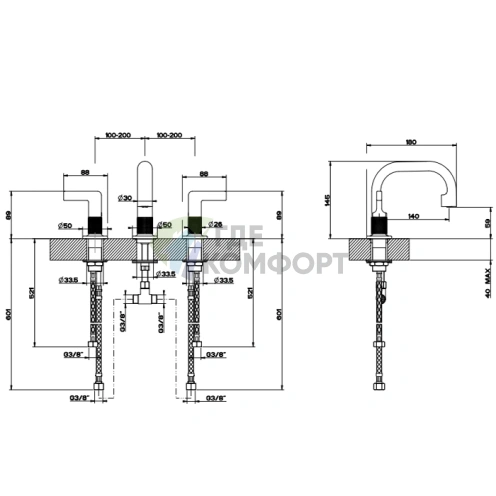 Смеситель для раковины GESSI INCISO с изливом 140 мм, хром (58012#031) - фото 2