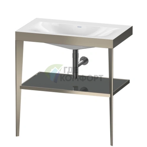 Консоль напольная Duravit XViu с раковиной и полкой, цвет шампань мат/черный глянец (XV4715NB140) - фото 1