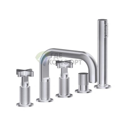 Смеситель для ванны GESSI INCISO с переключателем и ручным душем, цвет Finox Brushed Nickel (58140#149) - фото 1