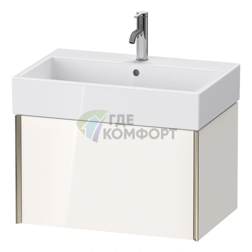 Тумба подвесная Duravit XViu 397x684x454 мм для раковины 235070, 1 ящик — белый глянцевый/champagne matt (XV42350B122) - фото 1