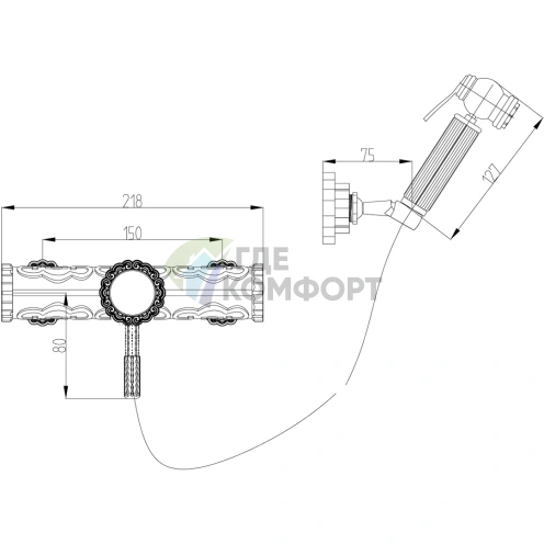 Смеситель Lemark Jasmine LM6618ORB с термостатом и гигиеническим душем - фото 1