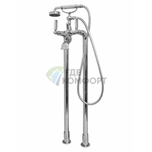 Напольный смеситель Bossini Liberty для ванны 890 мм с душем (цвет: Gom/хром) (L00130.030) - фото 1