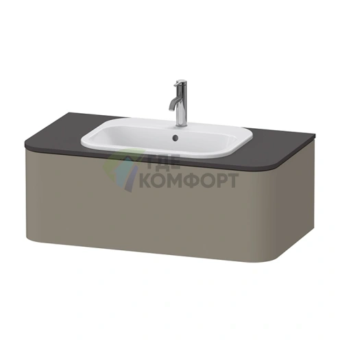 Тумба подвесная Duravit Happy D.2 Plus 1000 мм с 1 ящиком, цвет stone grey satin matt (HP495109292) - фото 1