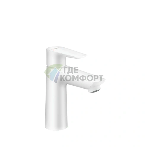 Смеситель для раковины Hansgrohe Talis E 110, белый матовый, с донным клапаном (71710700) - фото 1