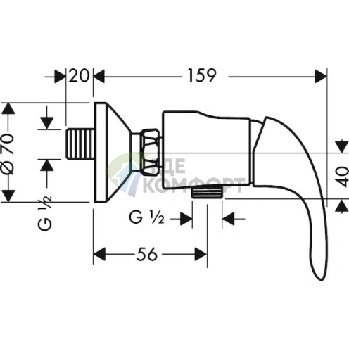 Смеситель для душа Hansgrohe Focus E 31760000 настенный - фото 3