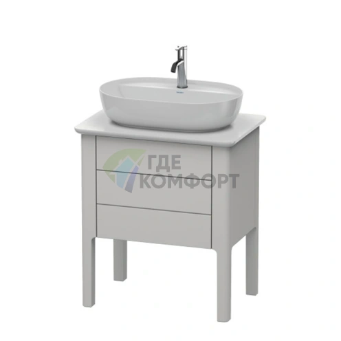 Напольная база Duravit Luv с выдвижным ящиком 743x688x450 мм, цвет скандинавский белый шелковисто-матовый (LU956503939) - фото 1