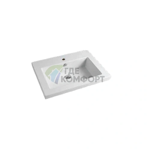 Раковина Artceram WASHBASINS GAP встраиваемая 71х51 см с 1 отв под смесительитель со слив переливом цвет белый - фото 1